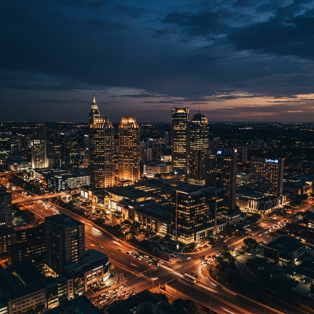 Sandton After Dark — City Lights in Johannesburg